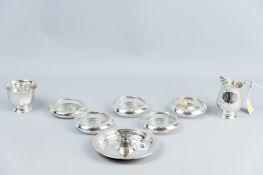 A circular sterling silver presentation tray, inscribed to the border and with fox's head centre,