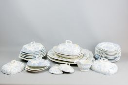 A Asiatic Pheasant pottery dresser set of three serving platters, seven 10 ins plates, six 9.5 ins