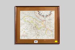 SAXTON & KIPP coloured and tinted map of Flintshire, 26 x 32 cms