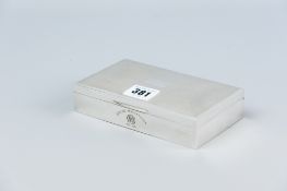 An engine turned oblong silver cigarette box being a Jubilee Presentation, Birmingham 1963 in its