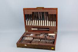 A part canteen, approximately sixty pieces, the knives with bone handles