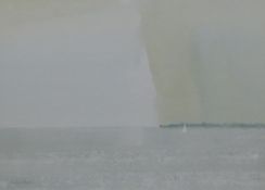 ROWELL TYSON watercolour - sailing boat in a flat sea, signed, 11 x 15ins (28 x 38cms)