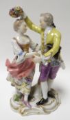 A Meissen porcelain figural dancing group (repaired)