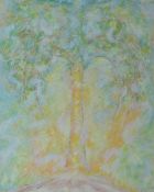 GLYN JONES mixed media entitled verso 'Tree/Arezzo, signed and dated 1983, 9.5 x 8 ins (24 x 20