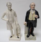 A painted nineteenth century Staffordshire model of William Ewart Gladstone, together with a non-