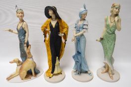 A set of four Royal Doulton  'Classique' figures of ladies in 1920s fashion, modelled by Timothy