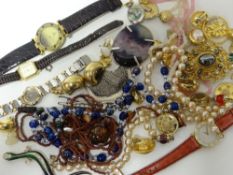 A parcel of costume jewellery etc