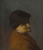 CORNELIS DUSART (Dutch 1660-1704) oil on panel - half-portrait entitled 'A Peasant' verso on Brian L