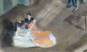 SUSAN PALMER mixed media - entitled verso 'Image of Violetta on Death Bed, from La Traviata'