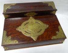 An nineteenth century naval writing and stationery slope with brass mounting and inscribed Capt