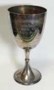 Of interest to Anglesey agriculture historians:  A large plain-form silver trophy-cup bearing the