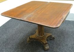 A fold over rosewood tea-table (faded)
