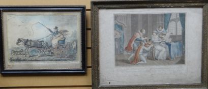 AFTER BARTOLOZZI coloured engraving print - entitled 'The Dukes of Northumberland and Suffolk