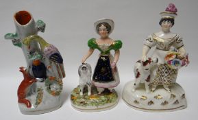 Seven nineteenth century Staffordshire models featuring animals