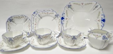 A seventeen piece Shelley part tea-set, decorated with flowers and fruit