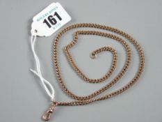 A nine carat gold Albert type neck chain with swivel clasp, 22 ins, 18 grms