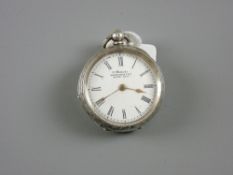 A lady's silver 935 encased key-wind fob watch (no keys) Swiss made, Roman numerals and marked H