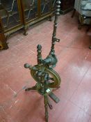 A small vintage Welsh spinning wheel, 92 cms high