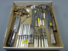 A large parcel of good mainly electroplated cutlery including twelve decorative Eastern style