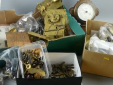 A large quantity of clockmaker/restoration spares and parts including movements, dials, bezels,