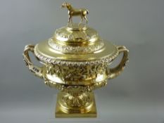A fine silver gilt lidded trophy cup - 'Kendall Races, 1826, Lord F Bentinck, Bolton King