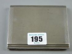 A gent's heavy engine turned silver cigarette case, 5.2 ozs, Birmingham 1913