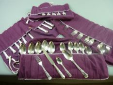 A fine heavy forty two piece suite of King's patterned flatware including thirty pieces of solid