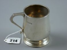 A plain silver mug, 3.5 ozs, Birmingham 1933