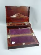 A Chinese red lacquer writing slope with carved bone and mother of pearl shibayama type top panel,