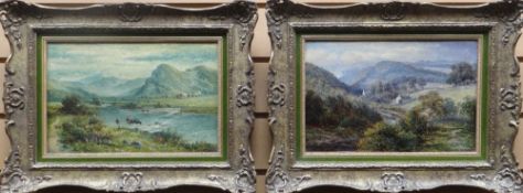 J LEE oils on canvas, a pair - North West Wales upland scenes, one entitled verso 'Dysynni Valley,