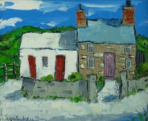 WYN HUGHES oil on canvas - Anglesey farmstead, signed and entitled and dated verso 2012, 23.5 x 29