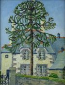 MERYL WATTS oil on canvas - 'School House, Borth-y-Gest No. 2', signed and with artist's Borth-y-