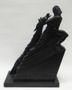 REG BEECH sculpture in slate - Griffith Morgan, a legendary eighteenth century Welsh athlete