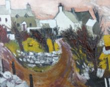 GWILYM PRI(T)CHARD oil on canvas - Anglesey farmstead, signed and entitled stretcher verso 'Pentra
