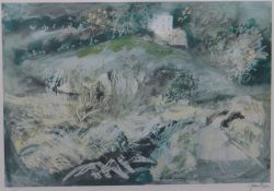 JOHN PIPER colour print - entitled verso 'Llangloffan', signed in pencil, 41 x 60cms