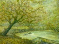 EDWARD (TED) DUMMETT oil on canvas - autumnal river scene, signed and entitled verso 'Autumn on