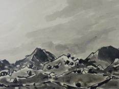 SIR KYFFIN WILLIAMS RA watercolour - North Wales mountainscape 'Cnicht', signed with initials, 30