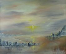 DAVID SHANAHAN oil/acrylic on canvas - coastal scene Pembrokeshire, signed and dated 2010 with title