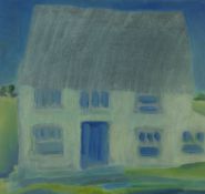 HUW JONES mixed media - cottage, signed, 40 x 60 cms