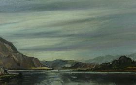 ALED PRICHARD JONES pastel - Llyn Dinas, Beddgelert, signed with initials, 37 x 61 cms
