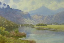 WARREN WILLIAMS ARCA watercolour - River Glaslyn with yacht, signed and with original mount and