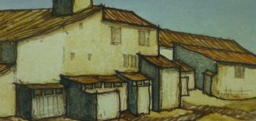 WARREN WATKINSON MORRIS watercolour and ink - Continental dwellings, signed and with original