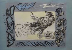 CERI RICHARDS limited edition lithograph - Dylan Thomas theme, entitled verso 'And Death Shall