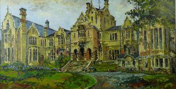 ROWENA WYN oil on board - a fine study of the Normal College, Bangor, signed and with original