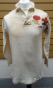 An England & Wales combined XV rugby jersey worn by Tom 