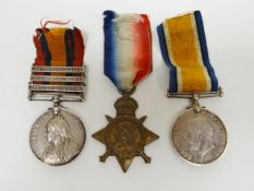 Q.S.A. and WWI pair of medals to Pte. H. Haydon, Devon R. consisting of Queen's South Africa Medal
