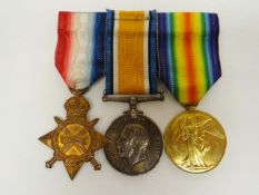A 1914-15 trio of medals to Lieut. C.J. Coker, Welsh R.  Cadwallader John Coker was educated at