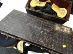 Two tin trunks named to B.G. Scurfiled, R.N. one containing his fore-and-aft bicorne hat and full