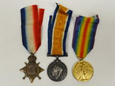 A WWI 1914-15 Tunnelling trio of medals to 136314 Spr. A. Timmins, R.E. Accompanied by Copy Index