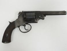 A Bentley five-shot percussion revolver with barrel inscribed 'R.H. Bate'